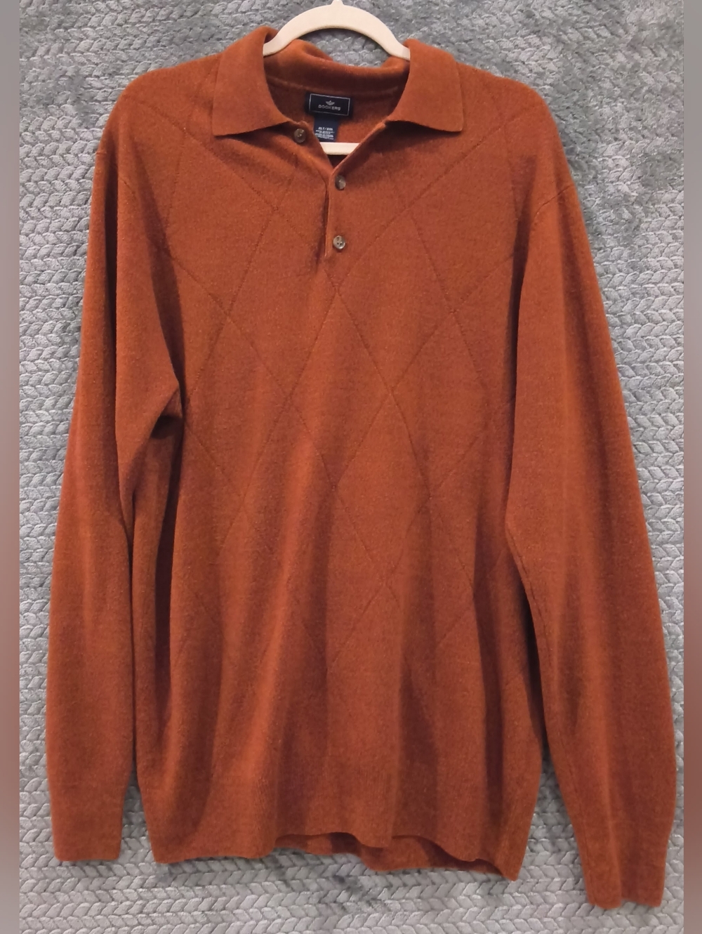 Dockers Long Sleeve Polo Shirts (2) in Beige and Rust